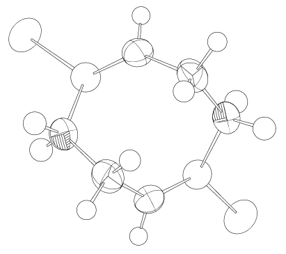 Thermal ellipsoid diagram of lr-H4 (ellipsoids drawn to 50