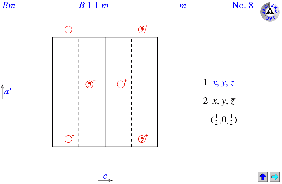 Space Group 8: B11m; B 1 1 M